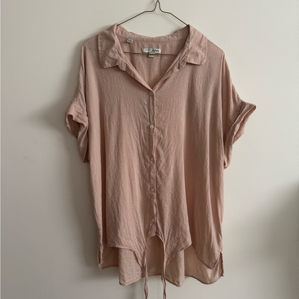 Jachs Women's Blush Linen Blend Button-Down Shirt